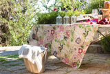 Tessitura Toscana Telerie, “La Vie en rose”, Pure linen printed tablecloth.