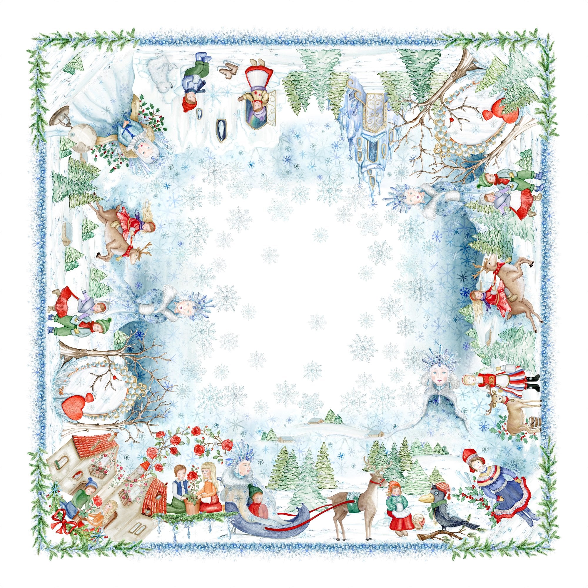 Tessitura Toscana Telerie, “Elsa”, Pure linen printed tablecloth.