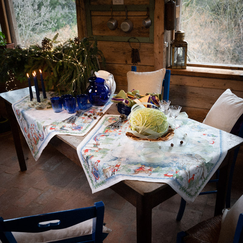 Tessitura Toscana Telerie, “Elsa”, Pure linen printed tablecloth.