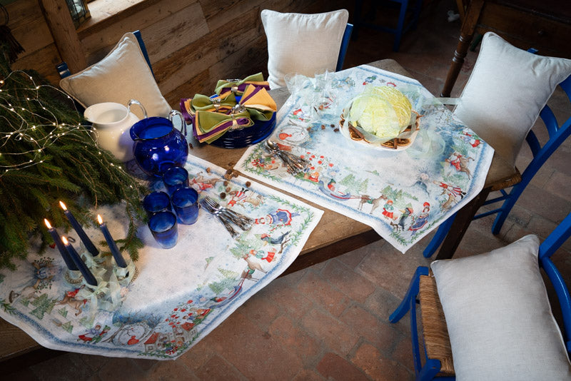Tessitura Toscana Telerie, “Elsa”, Pure linen printed tablecloth.