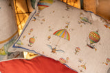 Tessitura Toscana Telerie, “Flyby”, Printed rectangular linen cushion cover.