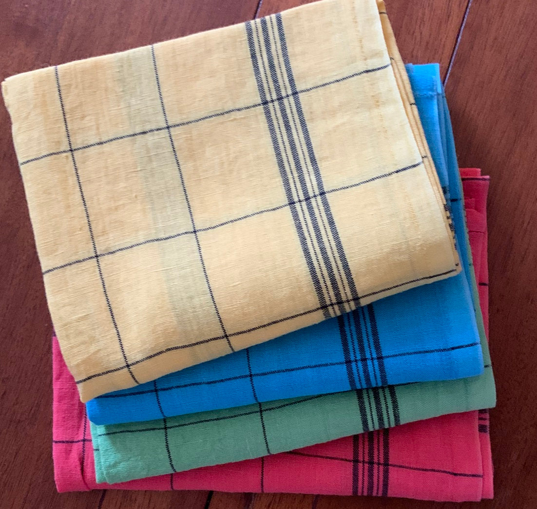Charvet Éditions "Bistro" (Tango), Natural woven linen tea towel. Made in France. - Home Landing