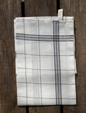 Charvet Éditions "Bistro" (Black), Natural woven linen tea towel. Made in France. - Home Landing