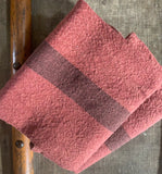 Charvet Éditions "Doudou Stripe" (Brique & Marron), Natural  linen tea towel. Made in France.