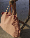 Charvet Éditions "Doudou Bag" (White), Natural linen bag. Made in France.