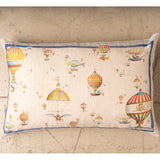 Tessitura Toscana Telerie, “Flyby”, Printed rectangular linen cushion cover.