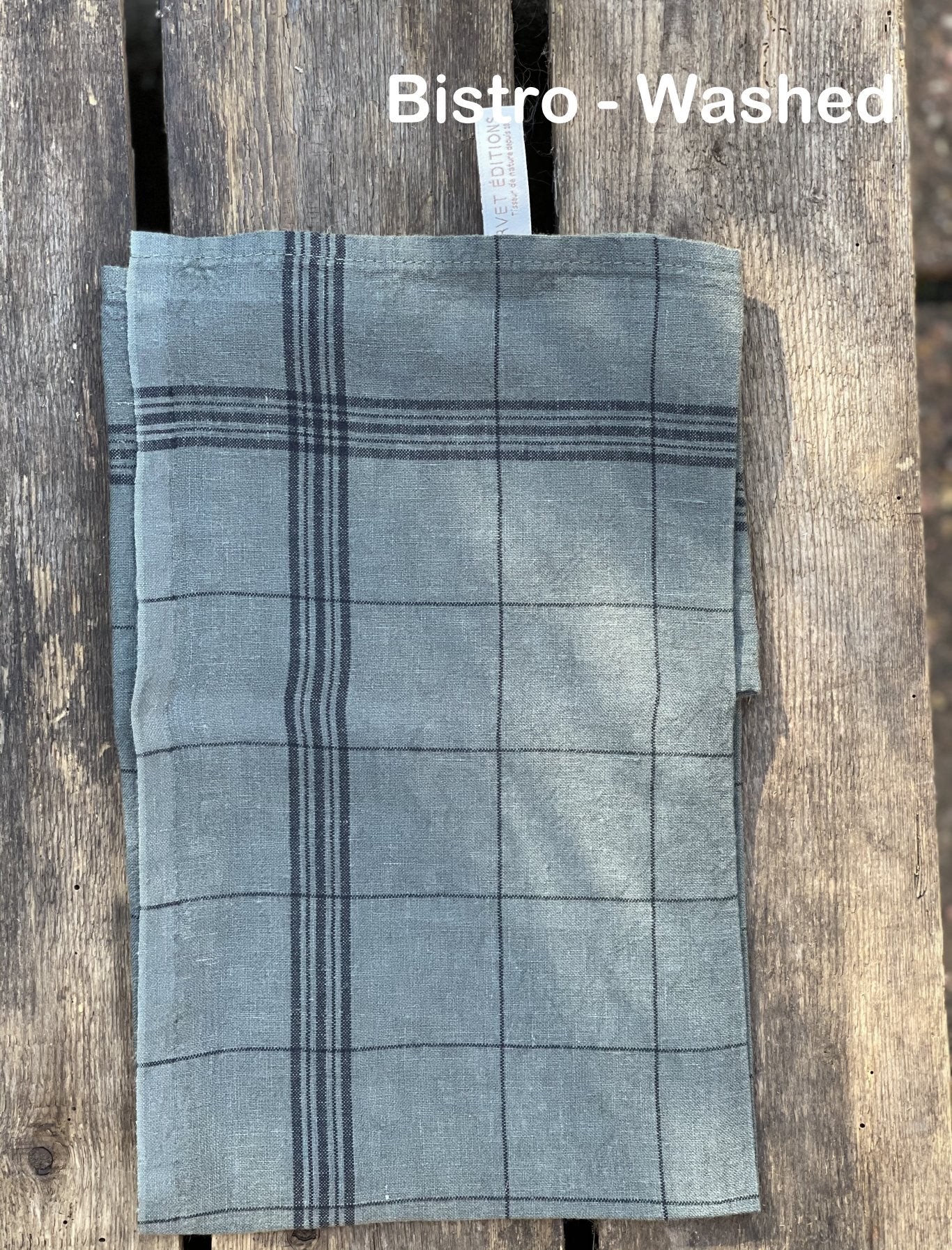 Charvet Éditions "Bistro" (Romarin), Natural woven linen tea towel. Made in France. - Home Landing