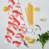 Thornback & Peel "Lobster", Pure cotton tea towel. Hand printed in the UK. - Home Landing