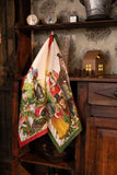 Tessitura Toscana Telerie, “Magical Tree - Rosso”, Pure linen printed tea towel. - Home Landing