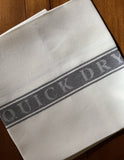 Thomas Ferguson Woven Irish Linen, Glass Cloth, “Quick Dryer”. Grey Stripe, Ireland.