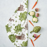 Thornback & Peel "Classic Rabbit & Cabbage", Pure cotton tea towel. Hand printed in the UK. - Home Landing