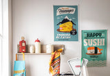 Coucke "Misteratomic-Sushi", Printed cotton tea towel. Designed in France.