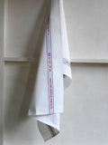 Charvet Éditions "Le Tourchon Français", white woven cotton tea towel. Made in France. - Home Landing