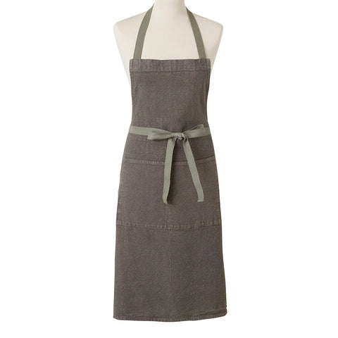 Charvet Éditions "Tablier Doudou" (Oxyde), Grey, linen apron. Made in France.