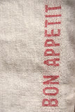 Charvet Éditions "Bon Appetit" (Red), Natural woven linen tea towel. Made in France. - Home Landing