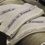 Charvet Éditions "Made in France", Natural woven linen and cotton tea towel. Made in France. - Home Landing